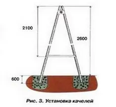 Размеры качели из металла 