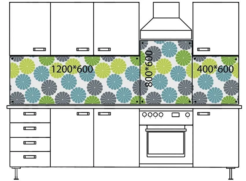 Размеры кухонного фартука