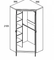 Шкаф угловой Бьёрк 2D