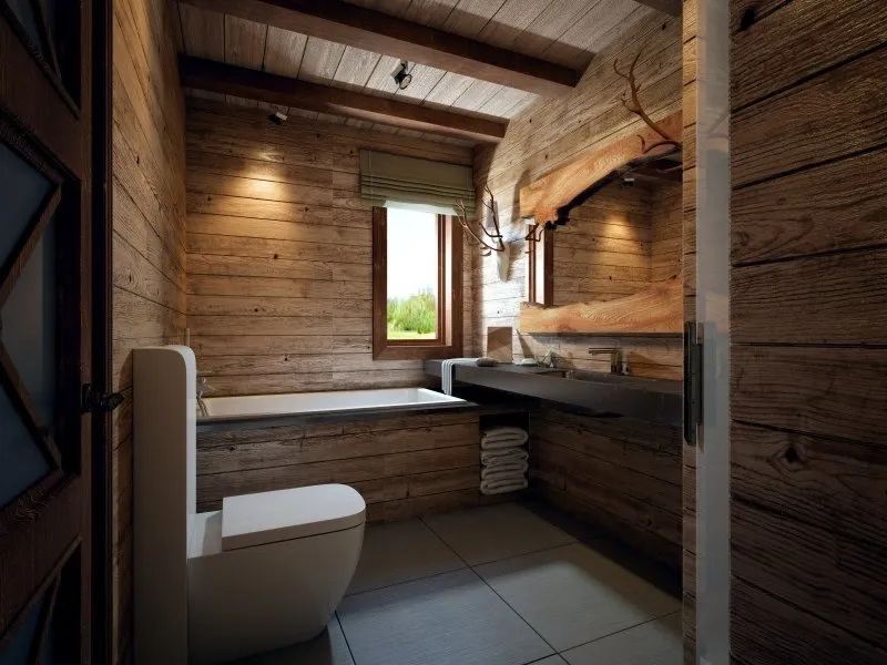 Ванная комната в деревянном стиле