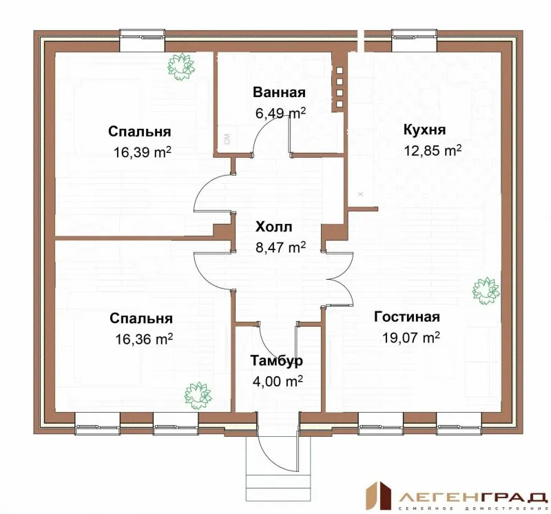 Схемы одноэтажных домов