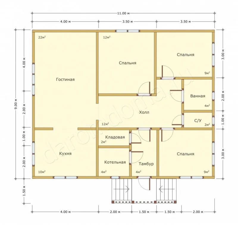 Планировка дома 9х11 одноэтажный