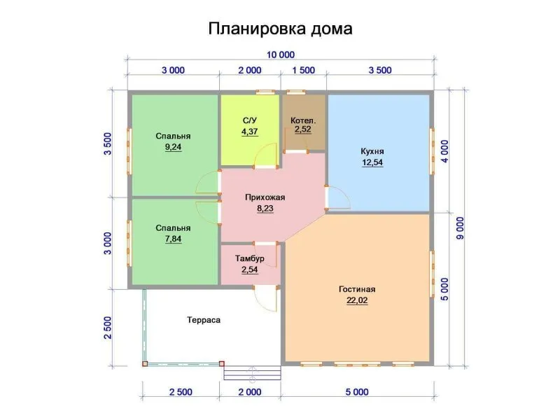 Планировка дома 9х10 одноэтажный