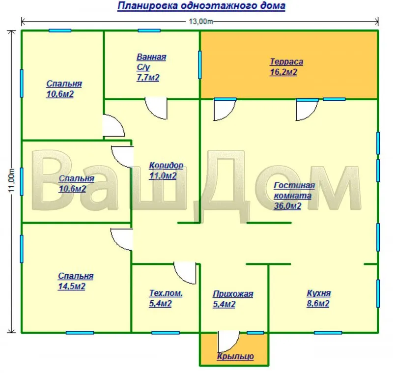 Планировка дома 10 на 12 одноэтажный