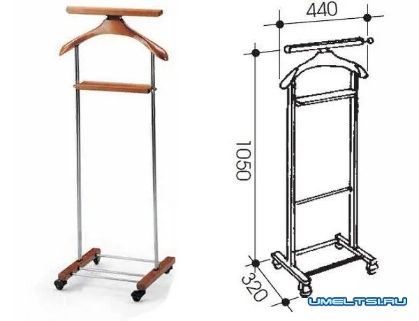 Напольная вешалка для одежды своими руками