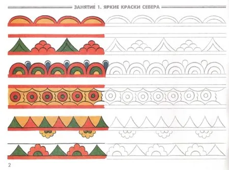 Борецкая роспись орнамент в полосе